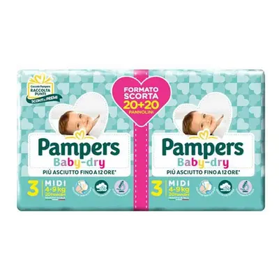 Pampers Baby Dry Duo Midi 40 Pannolini -