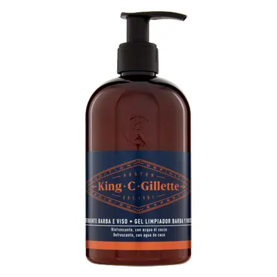 Gillette King C. Detergente Barba e Viso con Acqua di Cocco, Olio di Argan e Olio di Avocado 350