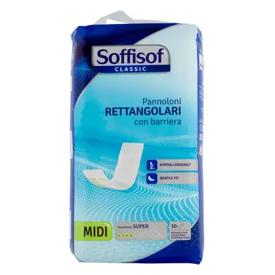 Soffisof Classic Pannoloni Rettangolari con Barriera Midi 30 Pezzi -