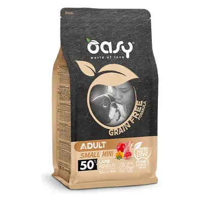 Oasy Grain Free Adult Small/Mini Cibo Secco per Cani Senza Glutine Gusto Agnello 2,5 kg