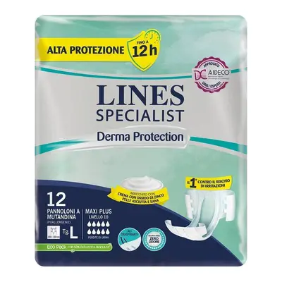 Lines Specialist Derm AP Pannolone a Mutandina per Incontinenza Misura L 12 pezzi