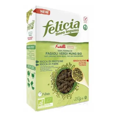 Felicia Bio Linea Legumi Fusilli ai Fagioli Verdi Mung Pasta Senza Glutine