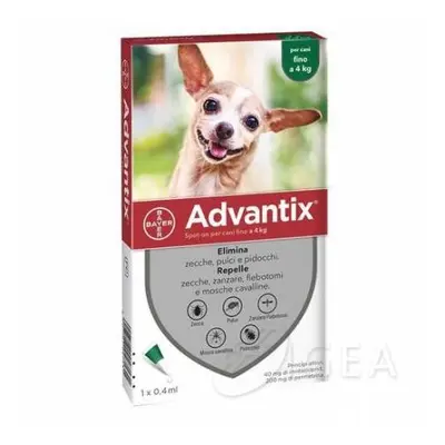 Bayer Advantix Antiparassitario spot-on per cani fino a 4 kg 1 pipetta