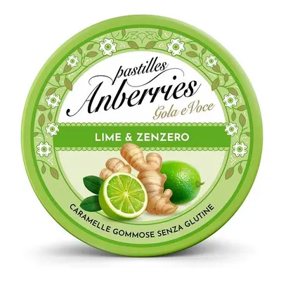 Anberries Lime & Zenzero Pastiglie gommose per la gola 50 g