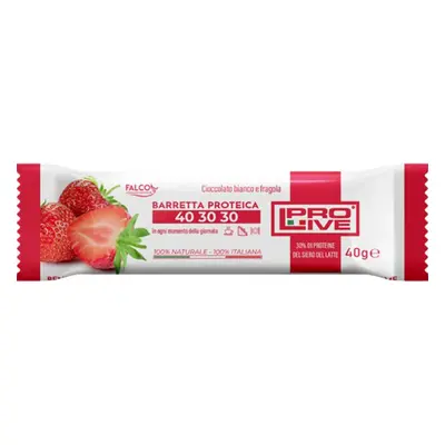 ProLive 40 30 30 Barretta proteica gusto cioccolato bianco e fragola 40 g