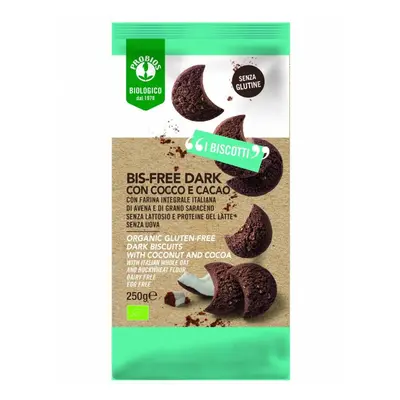 Probios Biscotto Bisfree Dark Con Cocco e Cacao Senza Glutine 250 g