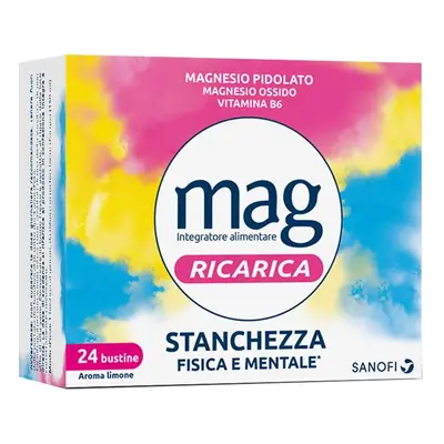 Mag Ricarica 24 Ore Integratore per Stanchezza e Affaticamento 24 Bustine da 4 g