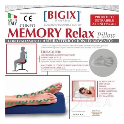 Bigix Pharma Memory Relax Cuscino Cuneo con Trattamento Antibatterico