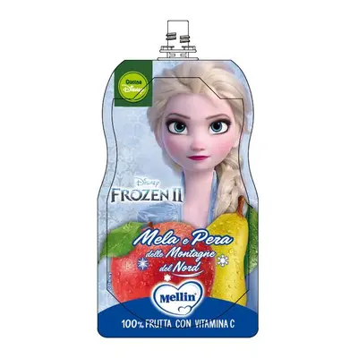 Mellin Pouch Disney Frozen Merenda per Bambini Mela e Pera 110 g