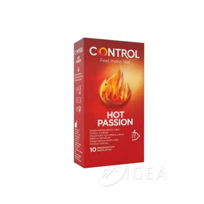 Control Hot Passion Preservativi Stimolanti con Nervature e Lubrificanti Effetto Caldo