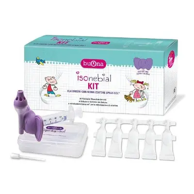 Isonebial Kit Pulizia Cavità Nasali 20 Flanconcini 5ml + Siringa Soft-Jeck + Ago Cannula + Nebul