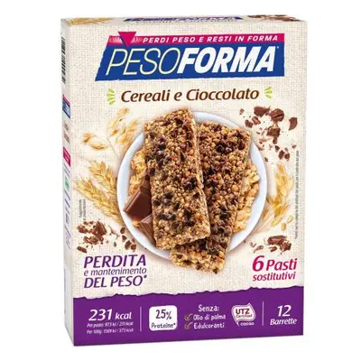 Pesoforma Barrette ai Cereali e Cioccolato 12 Pezzi