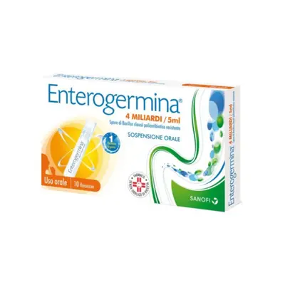 Enterogermina 4 Miliardi/5ml per l'equilibrio intestinale - 10 Flaconcini