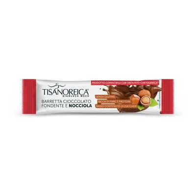 Tisanoreica Barretta Cioccolato Fondente e Nocciola per Dieta Chetogenica 35g