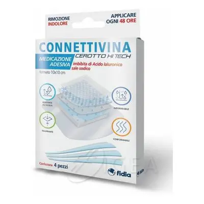 Connettivina Cerotto Hi Tech Medicazione Adesiva 10x10 4 pezzi