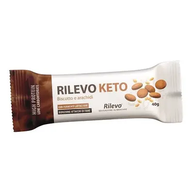 Rilevo Keto Barretta Dietetica Gusto Biscotto/Arachidi 40 g