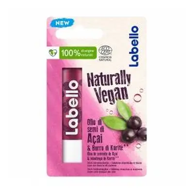 Labello Naturally Vegan Balsamo Idratante Labbra Burrocacao con Olio di Semi di Acai e Burro di 