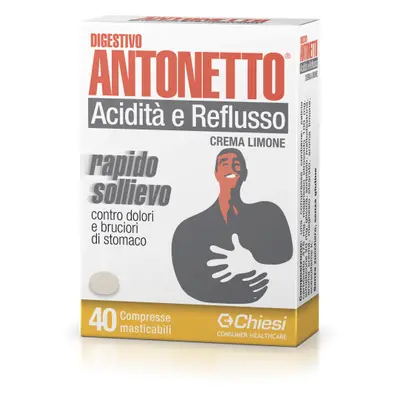 Antonetto Acidità e Reflusso Digestivo Crema al Limone 40 Compresse