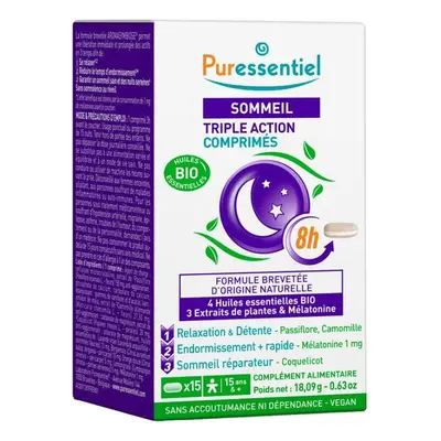 Puressentiel Sonno Compresse Tripla Azione Integratore per il sonno 15 compresse