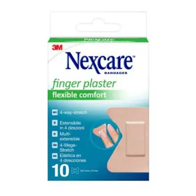 3M Nexcare Flexible Comfort Finger Plasters 44,5 mm x 51 mm Cerotti per Dita 10 pezzi