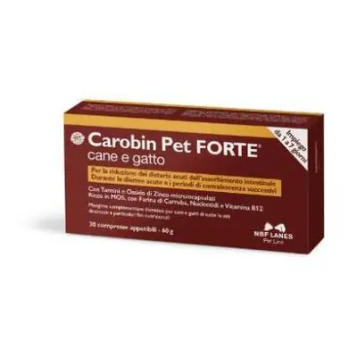 Carobin Pet Forte Integratore per cani e gatti per benessere intestinale 30 compresse