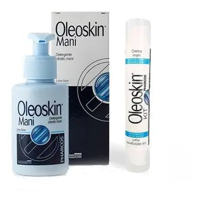 Oleoskin Kit Igienizzante Pharcos Gel Detergente Mani Alcool 74% E Clorexidina 50 Ml + Crema Man