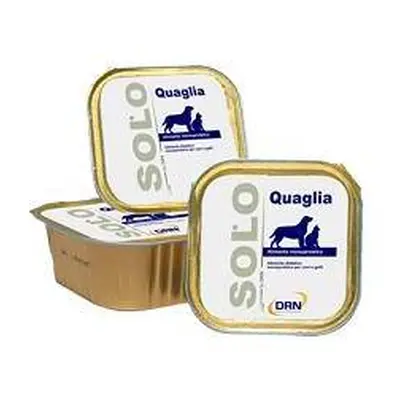 Drn Solo Quaglia Alimento dietetico monoproteico e umido per Cani/Gatti 100 g