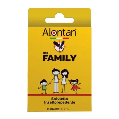 Alontan Neo Family Icaridina 10% Salviette repellente 12 pezzi