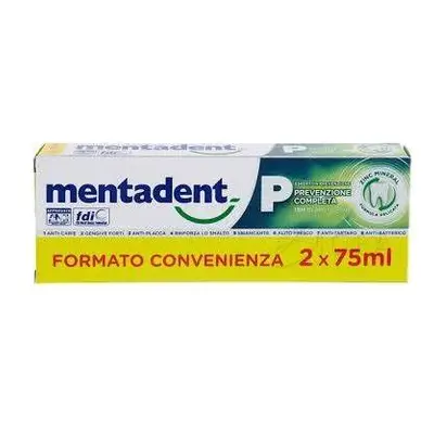 Mentadent P Prevenzione Completa Dentifricio Confezione Convenienza 2 x 75 ml