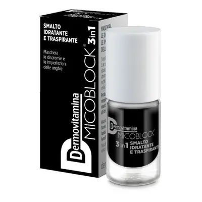 Dermovitamina Micoblock 3In1 Smalto Idratante e Traspirante Nero 5 Ml