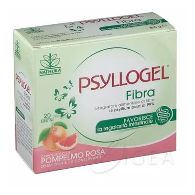 Nathura Psyllogel Fibra Integratore per il Benessere Intestinale 20 bustine Gusto Pompelmo Rosa