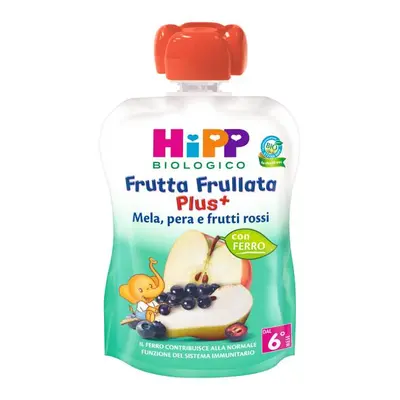 Hipp Biologico Frutta Frullata Plus Mela Pera Frutti Rossi + Ferro 90 gr