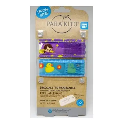 ParaKito Double Pack Kids Bracciali Antizanzare Fantasie Assortite per Bambini