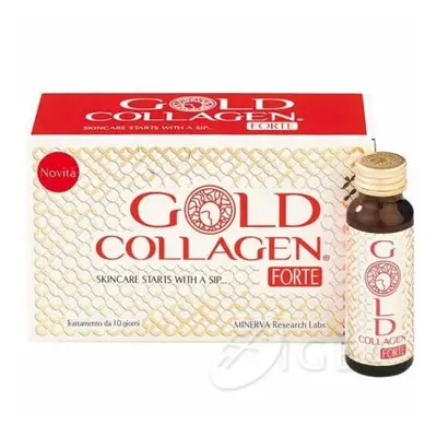 Pure Gold Collagen Forte Integratore di Collagene Antinvecchiamento Pelle Capelli Unghie 10 flac