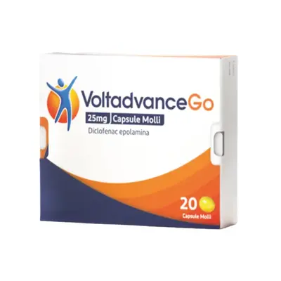 VoltadvanceGo Antinfiammatorio Contro Dolore e Infiammazione 20 capsule molli 25 mg