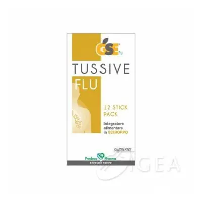 GSE Tussive Flu Sciroppo In 12 Stick Pack Per la Gola