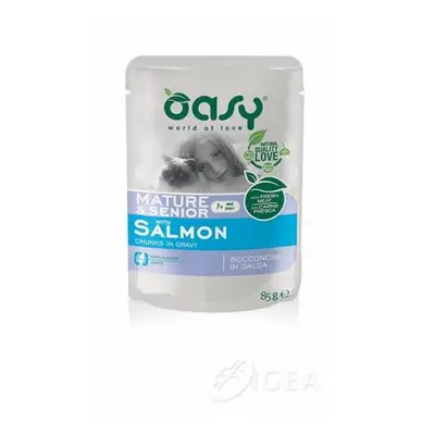 Oasy Mature & Senior Salmon Bocconcini in salsa con salmone per gatti maturi 85 g