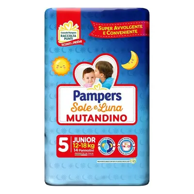 Pampers Sole & Luna Pannolino mutandino Taglia Junior 5 (12-18Kg) 14 Pannolini