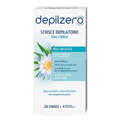 Depilzero Strisce Depilatorie Viso e Bikini 20 pezzi