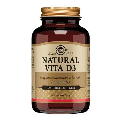 Solgar Natural Vita D3 Integratore di Vitamina D 100 perle