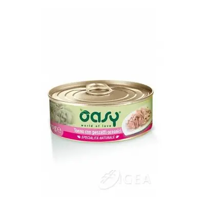 Oasy Tonno con Pescetti Oceanici Specialità Naturali Cibo umido per gatti in lattina 70 g