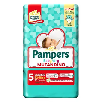 Pampers Baby Dry Pannolino per Bambini a Mutandina Misura 5(12-18 kg)14 pannolini