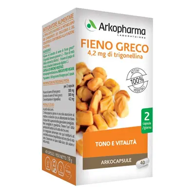 Arkopharma Arkocapsule Fieno Greco Bio Integratore per Tono e Vitalità 40 capsule