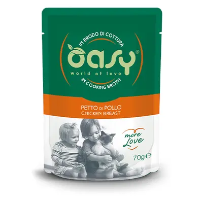 Oasy Wet Cat More Love Cibo Umido per Gatti Adulti gusto Pollo 70 g