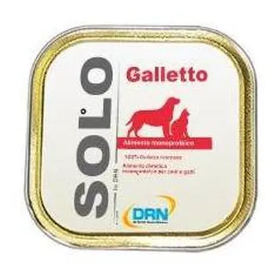 Drn Solo Galletto Alimento dietetico monoproteico umido per Cani/Gatti 100 g