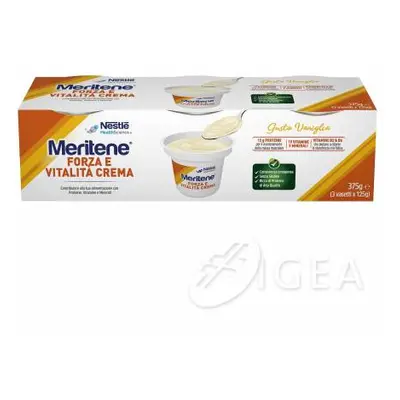 Meritene Forza e Vitalità Dessert Facile da Deglutire Gusto Vaniglia 3x125 gr