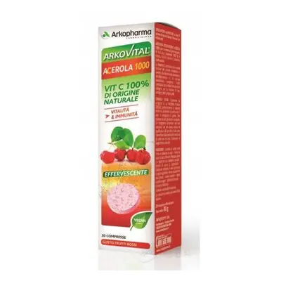 Arkopharma Arkovital Acerola 1000 Effervescente Integratore di Vitamina C 20 compresse