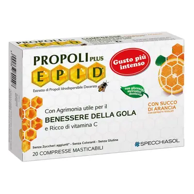 Specchiasol Propoli Plus Epid Compresse per la Gola Gusto Arancia 20 compresse