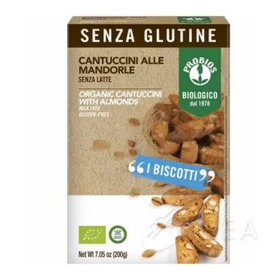 Probios Cantucci alle Mandorle Prodotto senza glutine e senza latte 200 g