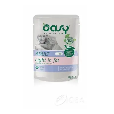 Oasy Adult Light in Fat Bocconcini in salsa per gatti sovrappeso 85 g